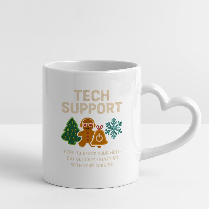 Admin Weihnachtsgeschenk IT Support Debugging Tasse mit Herzhenkel