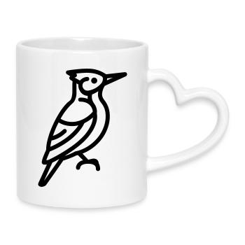Specht - Tasse mit Herzhenkel - Weiß - Rechts