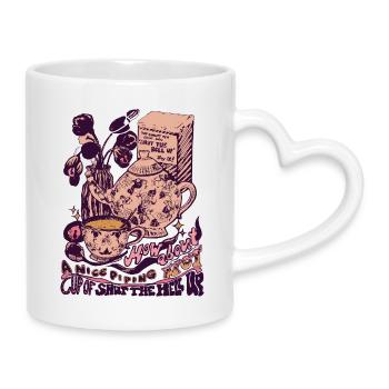 CUP OF SHUT THE HELL UP - Mug with Heart-Shaped Handle - white - Right