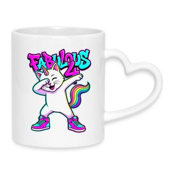 Fabuleux 4 Caticornes à appliquer - Mug avec anse en forme de cœur - blanc - Droite
