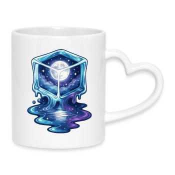 Cosmic Icecube Galaxy - Mug with Heart-Shaped Handle - white - Right