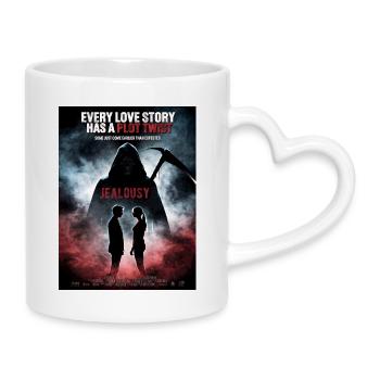 Rebondissement d’intrigue : Amour Jalousie - Mug avec anse en forme de cœur - blanc - Droite