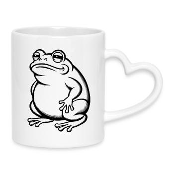 Dicke fette Kröte - Dicker fetter Frosch - Tasse mit Herzhenkel - Weiß - Rechts