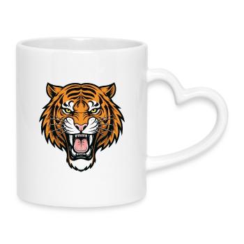 Tiger Instinct Wild Tiger Force - Mug with Heart-Shaped Handle - white - Right