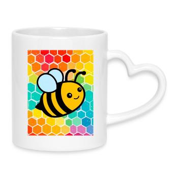 bee - Mug with Heart-Shaped Handle - white - Right