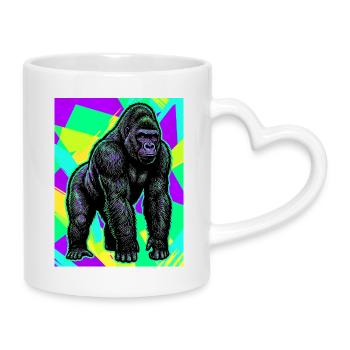 gorilla - Mug with Heart-Shaped Handle - white - Right