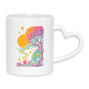 Psychedelischer Baumskull im Kosmos - Tasse mit Herzhenkel - Weiß - Rechts