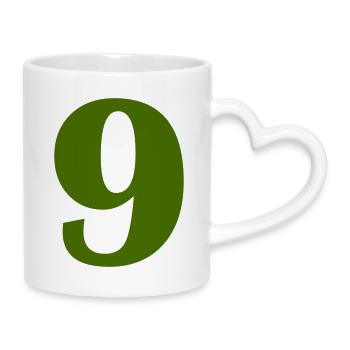 9 - Tasse mit Herzhenkel - Weiß - Rechts