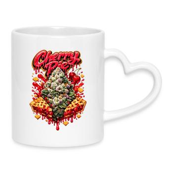 Cherry Pie Graffiti Print - Mug avec anse en forme de cœur - blanc - Droite