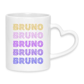 Bruno Repeated Pastel Letters - Mug with Heart-Shaped Handle - white - Right