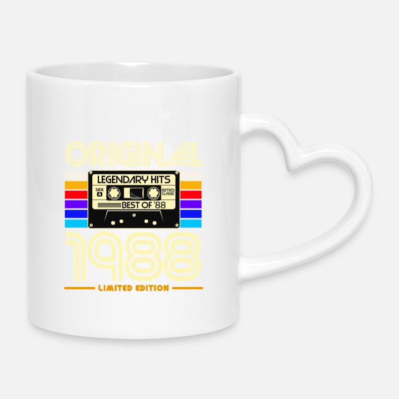 1988 Limited Edition Kassette - Tasse mit Herzhenkel - Weiß