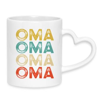 Faute de frappe du bloc de couleur Granny – Rétro vieilli - Mug avec anse en forme de cœur - blanc - Droite
