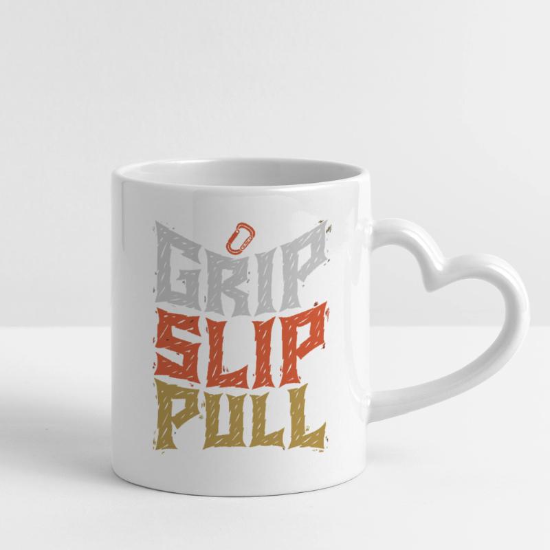 Grip Slip Pull Graphic Tee Mug avec anse en forme de cœur