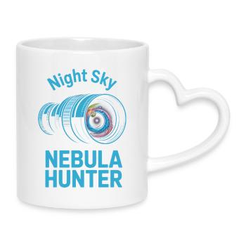 Night Sky Nebula Hunter - Mug with Heart-Shaped Handle - white - Right