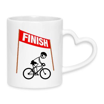 Young Cycling Finisher - Mug with Heart-Shaped Handle - white - Right