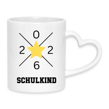 Schulkind 2026 - Tasse mit Herzhenkel - Weiß - Rechts