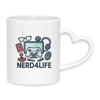 Conception de jeux et de style de vie nerd - Mug avec anse en forme de cœur - blanc - Droite