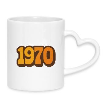 1970 – L’Essence Rétro Vintage - Mug avec anse en forme de cœur - blanc - Droite