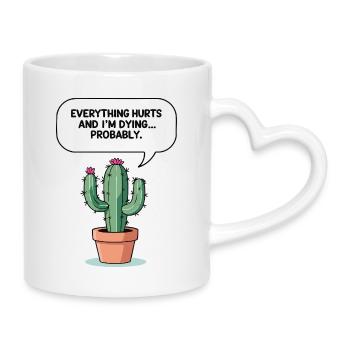Sarcastic Cactus - Mug with Heart-Shaped Handle - white - Right