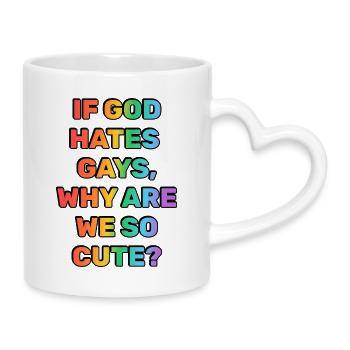 Lustiger Gay-Pride-Slogan - Tasse mit Herzhenkel - Weiß - Rechts