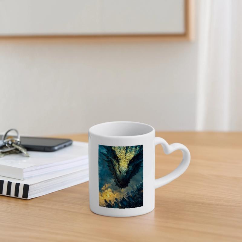Drago Tempestoso sulla città Tazza con manico a forma di cuore