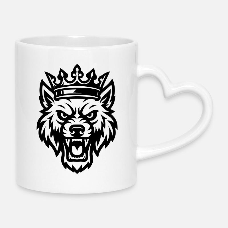 Wolf - Tasse mit Herzhenkel - Weiß