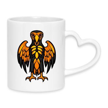 Aigle Oiseau Halloween Zombie - Mug avec anse en forme de cœur - blanc - Droite