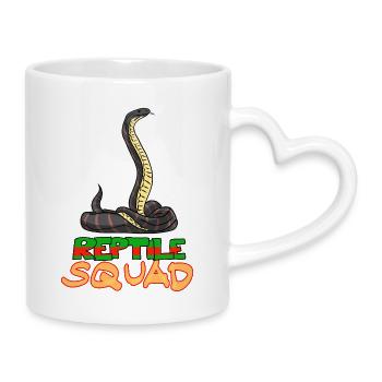 Graphique du serpent cool de l’escouade reptile - Mug avec anse en forme de cœur - blanc - Droite