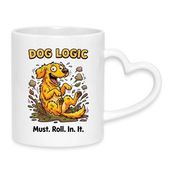 Dog Logic Matsch-Spaß - Tasse mit Herzhenkel - Weiß - Rechts