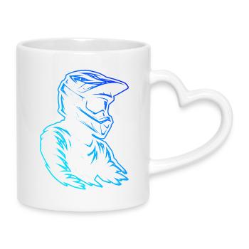 Direct Motocross Statement - Mug with Heart-Shaped Handle - white - Right