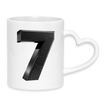 Black Seven with Gold Speckles - Mug with Heart-Shaped Handle - white - Right