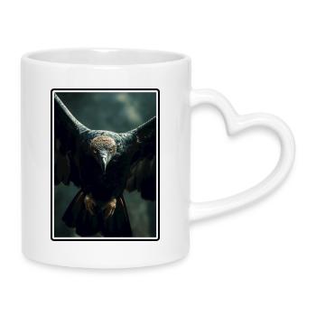Vautour - Mug avec anse en forme de cœur - blanc - Droite