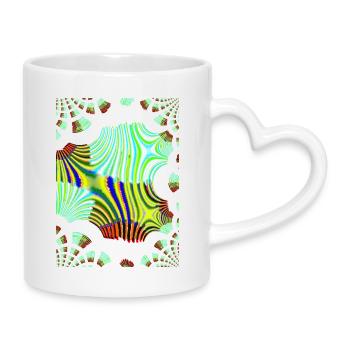 Color kaleidoscopic waves - Mug with Heart-Shaped Handle - white - Right
