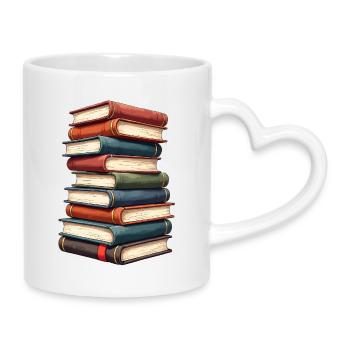 Books - Mug with Heart-Shaped Handle - white - Right