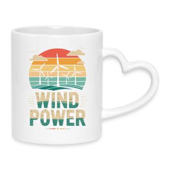 Éoliennes Énergie renouvelable - Mug avec anse en forme de cœur - blanc - Droite
