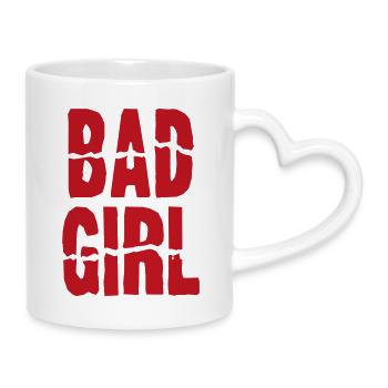 Bad Girl - Mug with Heart-Shaped Handle - white - Right