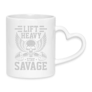 Body Building - Tasse mit Herzhenkel - Weiß - Rechts
