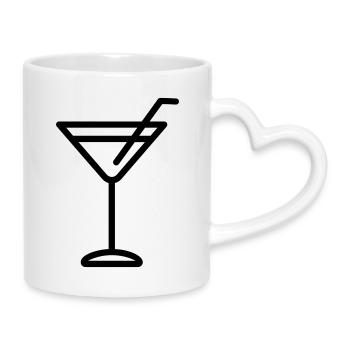 cocktail - Mug avec anse en forme de cœur - blanc - Droite