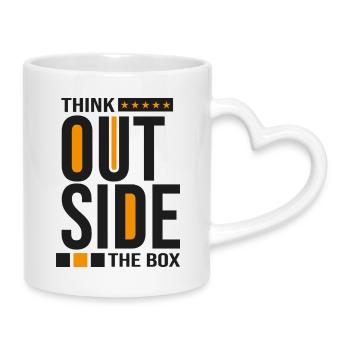 Think Outside the Box –Kreatives Mindset Statement - Mug avec anse en forme de cœur - blanc - Droite