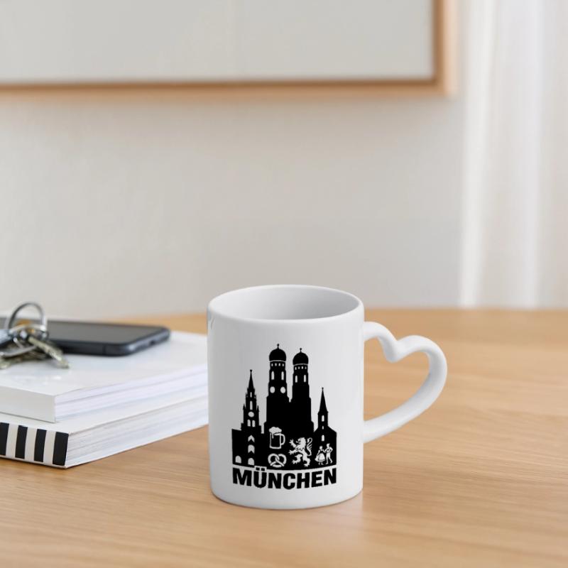 typisch München Munich in a nutshell Tasse mit Herzhenkel