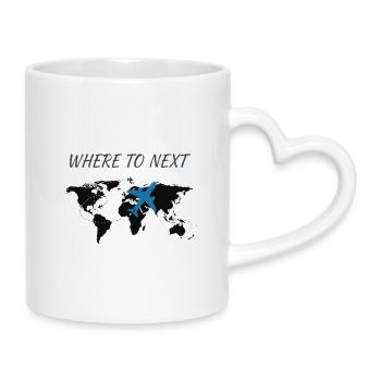 Where to Next Travel Adventures - Mug with Heart-Shaped Handle - white - Right