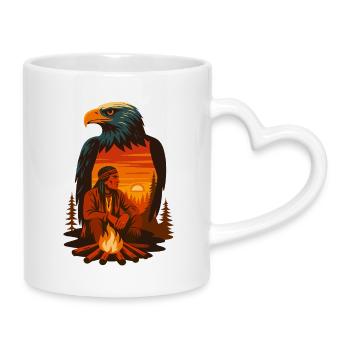Spirit of the Eagle and the Song of Flame - Mug with Heart-Shaped Handle - white - Right