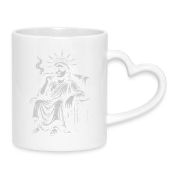 Liberty Smoke Icon - Rebel Parody - Mug with Heart-Shaped Handle - white - Right