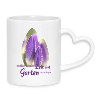 Time in the Garden Purple Blossom Magic Spring Bloomers - Mug with Heart-Shaped Handle - white - Right