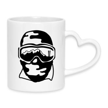 Ski goggles - Mug with Heart-Shaped Handle - white - Right