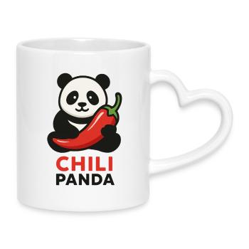 Illustration du panda chili - Mug avec anse en forme de cœur - blanc - Droite