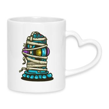 Alien wrapped in bandages - Mug with Heart-Shaped Handle - white - Right