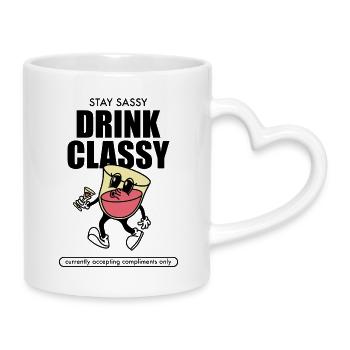 Stay Sassy - Mug with Heart-Shaped Handle - white - Right