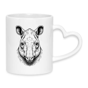 Tapir - Mug avec anse en forme de cœur - blanc - Droite