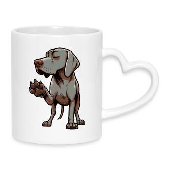 Weimaraner Amanti Weimaraner Custode Weimaraner - Tazza con manico a forma di cuore - bianco - Destra